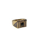 10k Black Square Onyx  gold ring