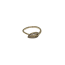 Golden Serenity: 10K Yellow Gold Leaf Ring for Women