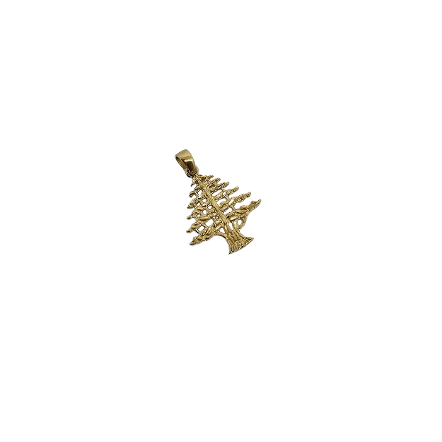 10K Gold Lebanese Cedar  Pendant