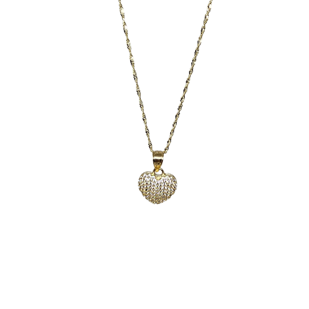 10k Gold Chain with Yellow Gold Heart pendant New