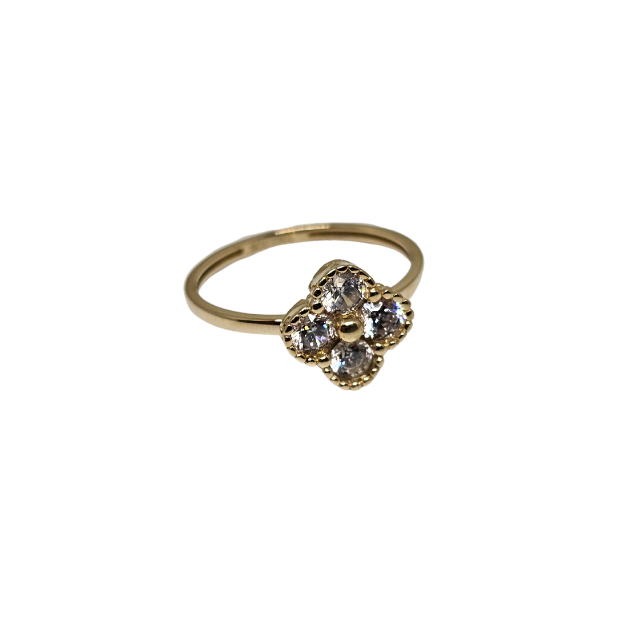 10k Gold  Women Clover   Ring New