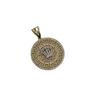 10k Yellow Gold Pendant with Zirconia Stones – Rolly Logo NEW DREY-007
