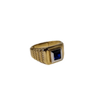 10k Square blue Stone Gold Ring