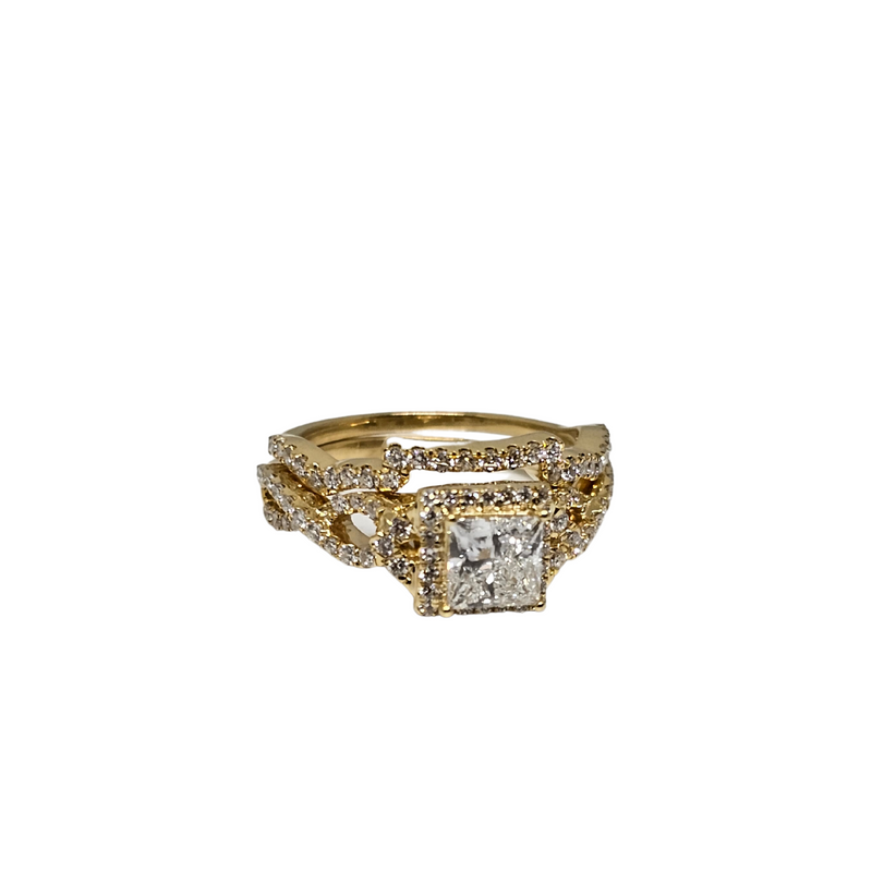 14K 0.90CT VS princess  Cut Diamond Engagement Ring