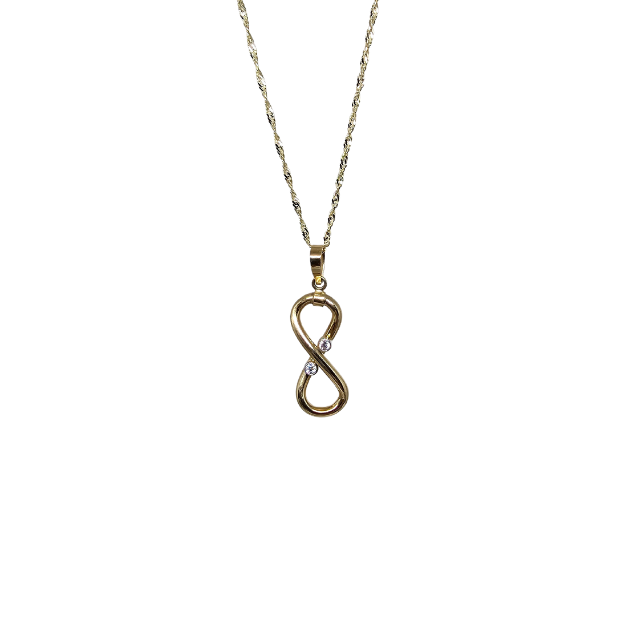 10k Gold Chain with Yellow Gold Infinity pendant New