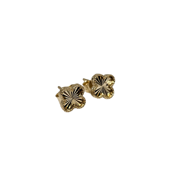 10k Flower Earring Yellow Gold