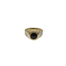 10k yellow Gold greek design Ring with Black Onyx New MBS-813