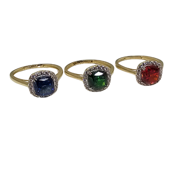 10k Gold Blue green & red Women Ring New