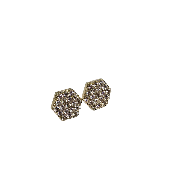 10k Studs Square Earrings Zirconia Stones New