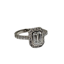 Bague de fiançailles 14k Emeraude 1.00ct VS Diamant