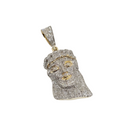 10k Jesus Cuban link Style 1.28ct Of Diamonds 10k Gold