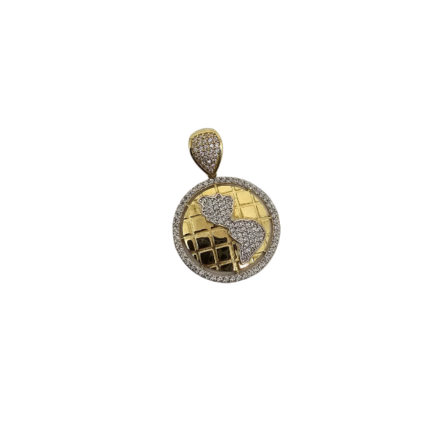 10k Yellow Gold  Globe World is yours  Pendant New