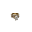 Beautiful Duo Radiant 4.52 CT Lab Diamond Engagement Rings in 14K yellow Gold SR-43006