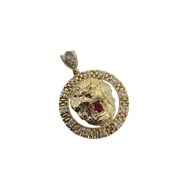 10k Gold Lion Pendant New