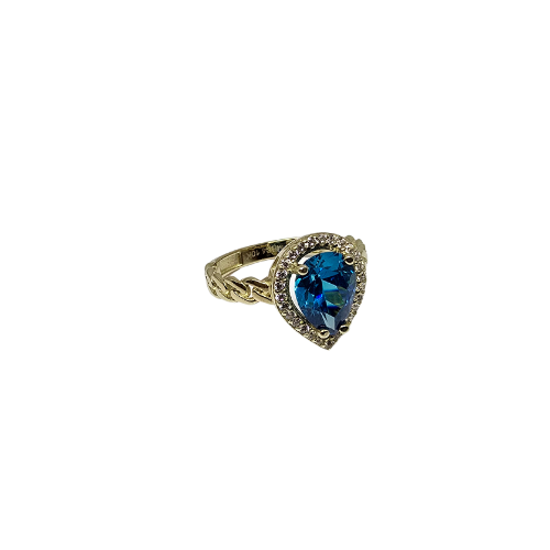 Bague en or 10k Malia bleu en forme de poire