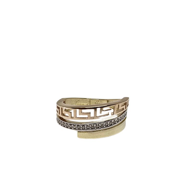 "Aegis of Medusa" - Bague grecque en or 10K bicolore pour femmes