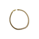 Bracelet franco or blanc et jaune 10 k 2 ton avec coupe diamand