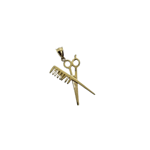 10k Gold Comb&Scissors Pendant