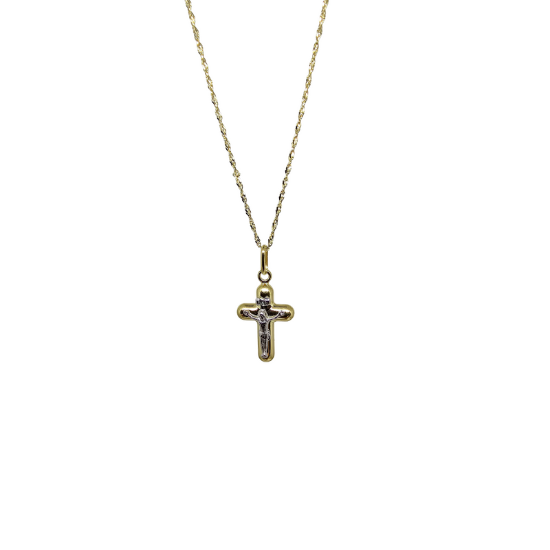 10k Gold Chain with Yellow Gold Cross Pendant New