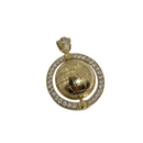 Spinning Globe Pendant with World Map Design 10 K yellow gold DREY-015