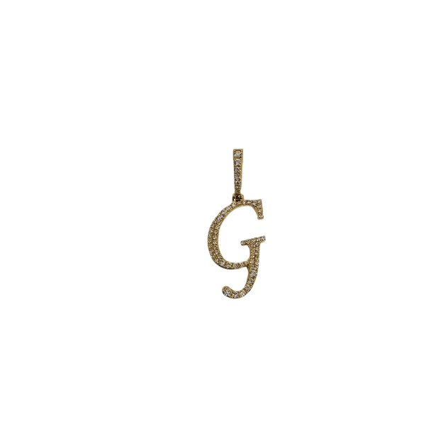 14k Letter G Pendant  0.50ct Diamonds si NEW