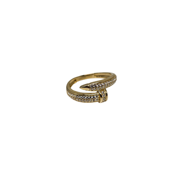 10k Gold Nail Zirconia  Ring
