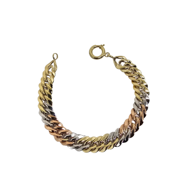 10K 10mm 3 tones  Bracelet  Gold MBS-1086