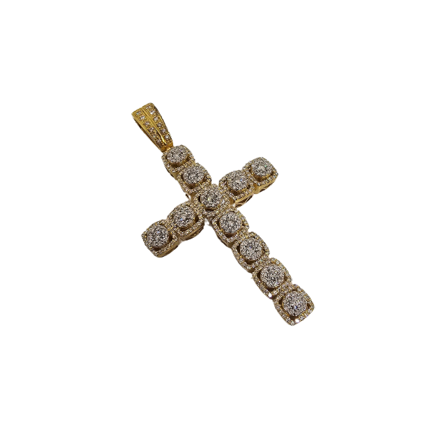 10k Cross Pendant  2.25ct Diamonds si  NEW