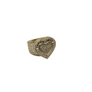 Radiant Heart: 10K Yellow Gold Ring with Zirconia Accents