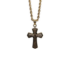 Torsade laser cut en or 10kt + Inri Cross en or 10 karat LA503
