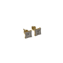 Beautiful 10K Yellow Gold Radiant-Shaped Earrings with 0.15ct Natural Diamonds