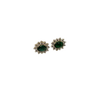 10K Yellow Earrings Gold Green Sapphire synthetic with Zirconia