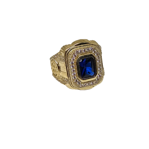 10K Gold Blue Stone Ring New cali-109