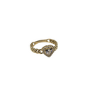 Pure Heart – 10K Yellow Gold Ring with Synthetic Sapphire