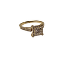 Bague carrée en or 14K avec diamant de 0,50ct - Choisissez jaune ou blanc