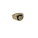 Puissance mythique : bague pour homme en or jaune 10K avec motif de méduse grecque