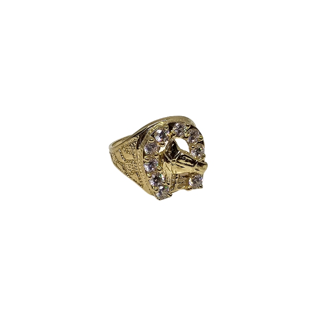 10k Gold Horse with zirconia stone Ring