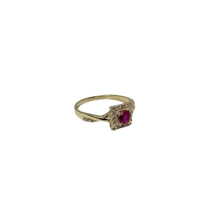 10k gold red stone ring