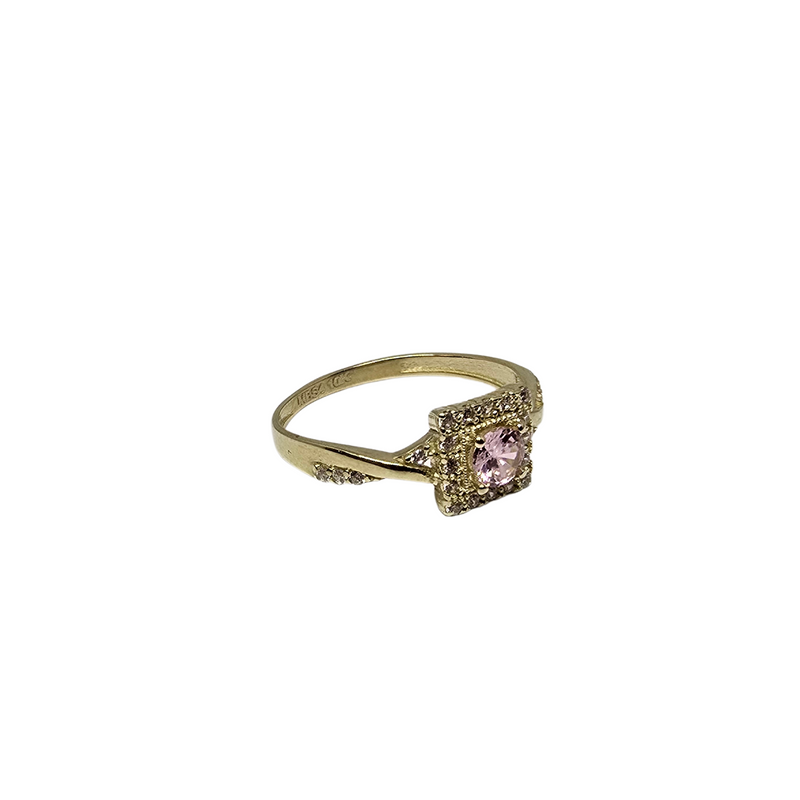 10k gold pink stone ring