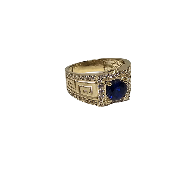 10K Gold blue Stone   Ring New CAL-019