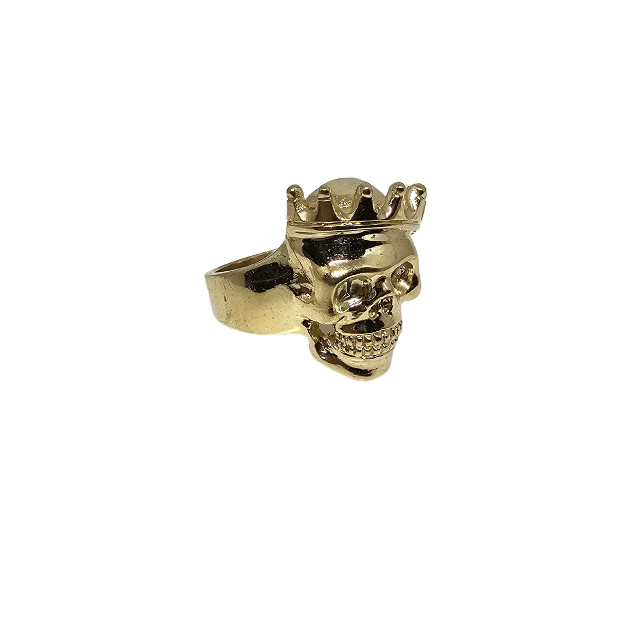 10k Gold Crown Skull Ring