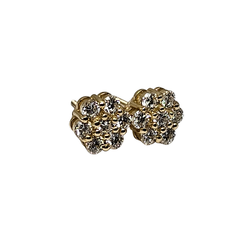 10k 0.85ct VVS Flower Diamond Earrings