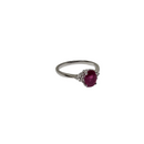 Stunning Natural diamond 0.10carrat  with pink ruby  10kt white Gold Ring NATDIA6