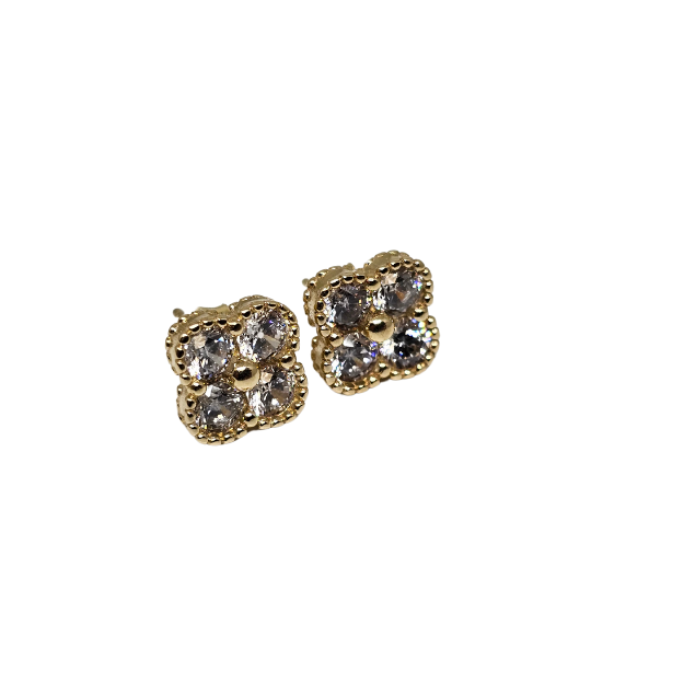 10k Clover Earring  Yellow Gold