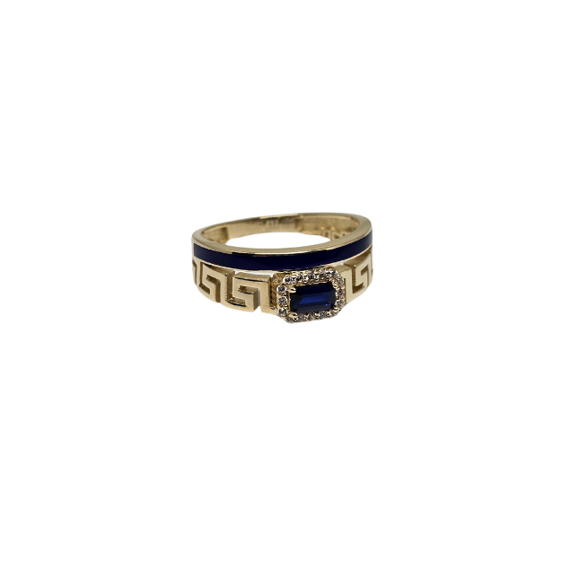 10k Gold Medusa Blue design Women Ring New