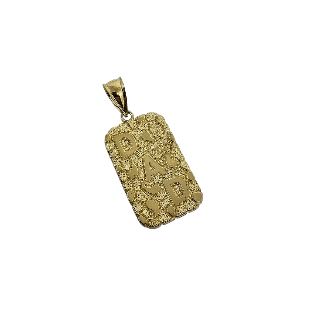 10k Gold Dad Pendant New