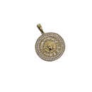 Greek Design Head Pendant with Zirconia Stones in Yellow Gold DREY-013