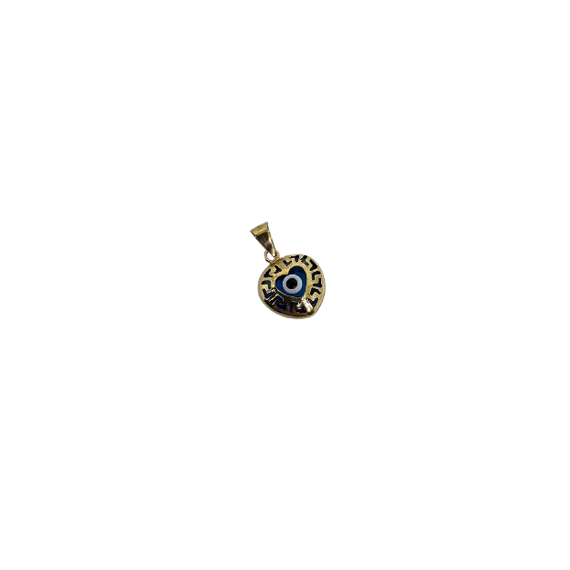 10k Medusa Evil Eye Heart  Gold Pendant