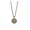 10k Gold Cable Chain + meduse Medallion in 10k Gold 2 tones DREY-037