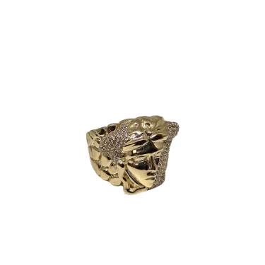 10K Gold Medusa King Ring